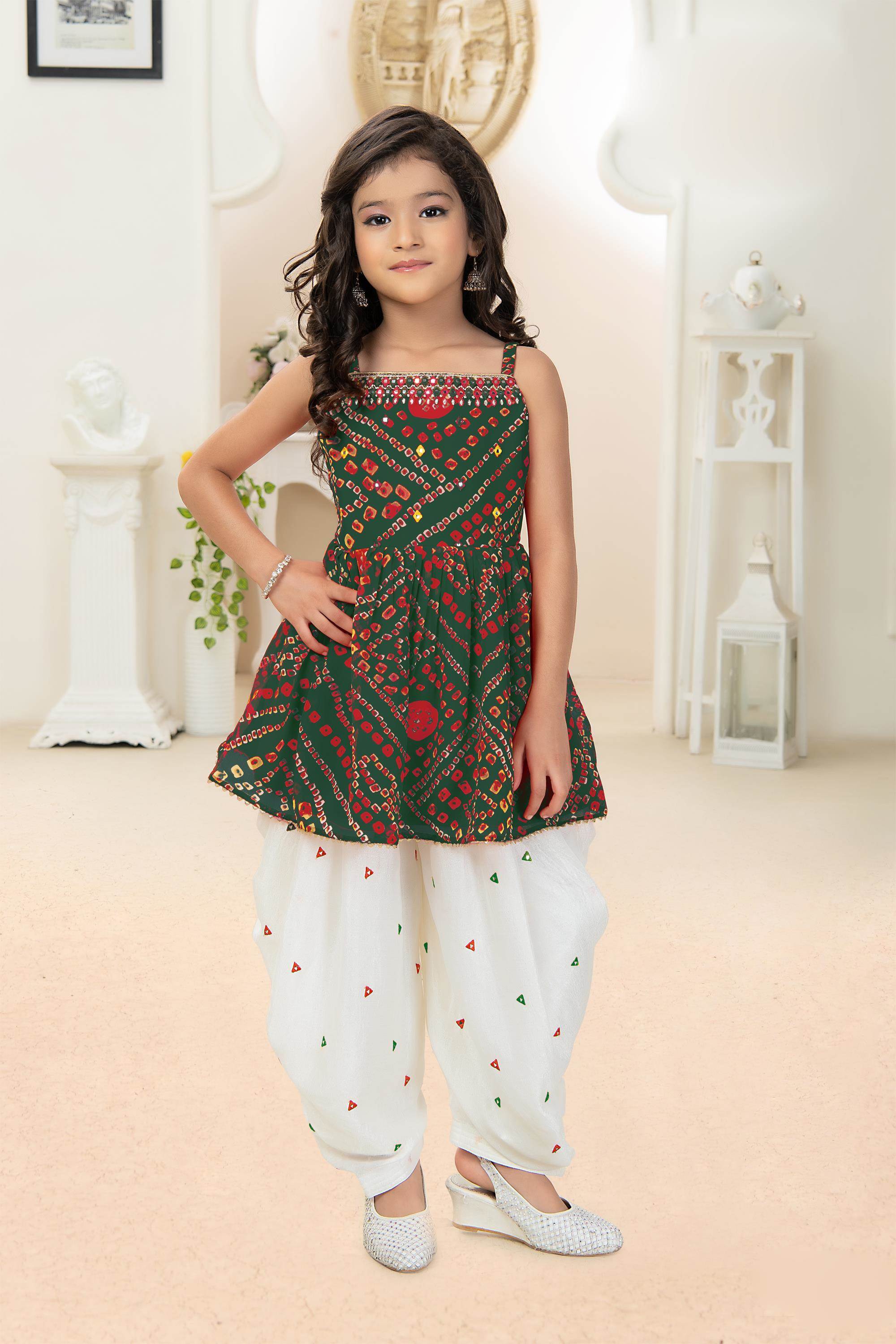 Buy Pink Brocade Girls Salwar Suit (NFG-180) Online