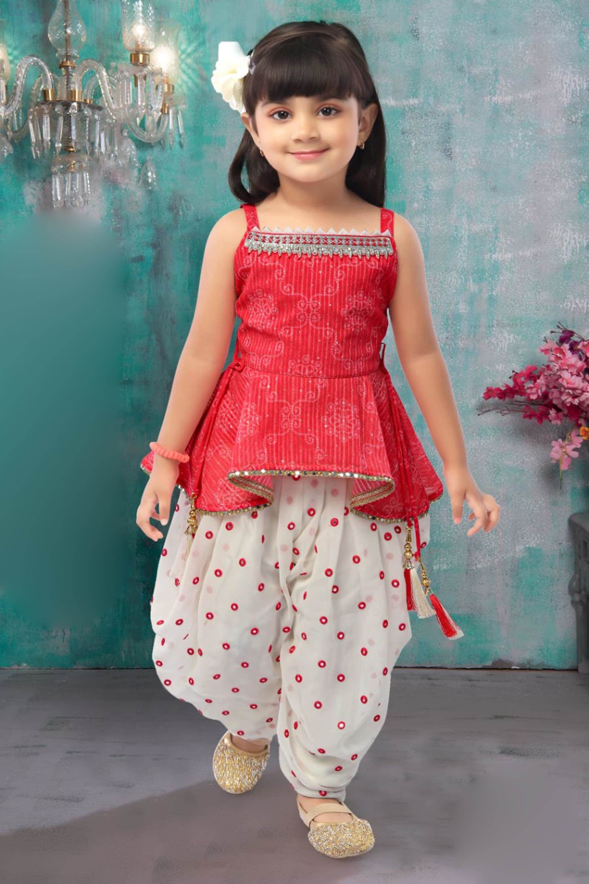 Buy AFIYA Cotton Patiala(Pants) For Kids Combo Pack of 3(White,Red,Green)  at Amazon.in