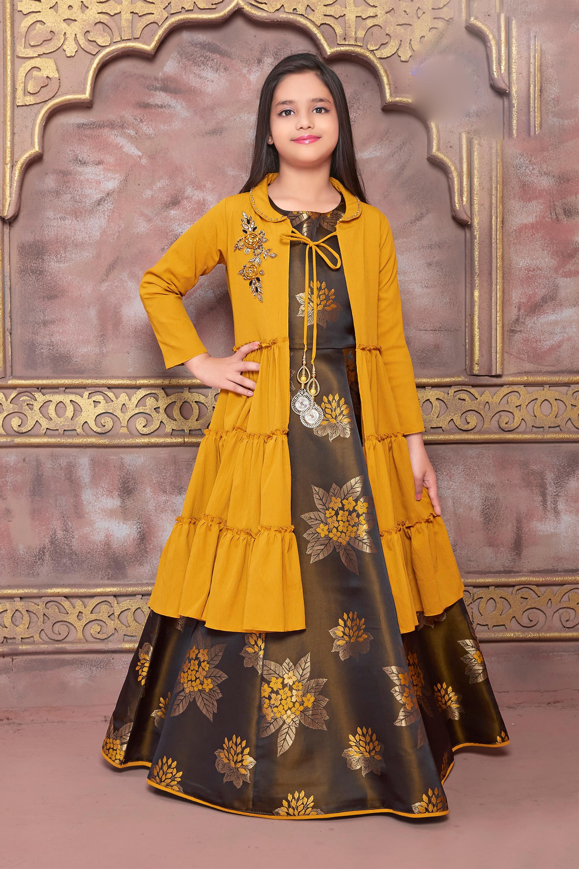 Beautiful jacket style Anarkali Gown with superb embroidery embellishments.  | Indian fashion, Indian fashion dresses, Indian gowns dresses
