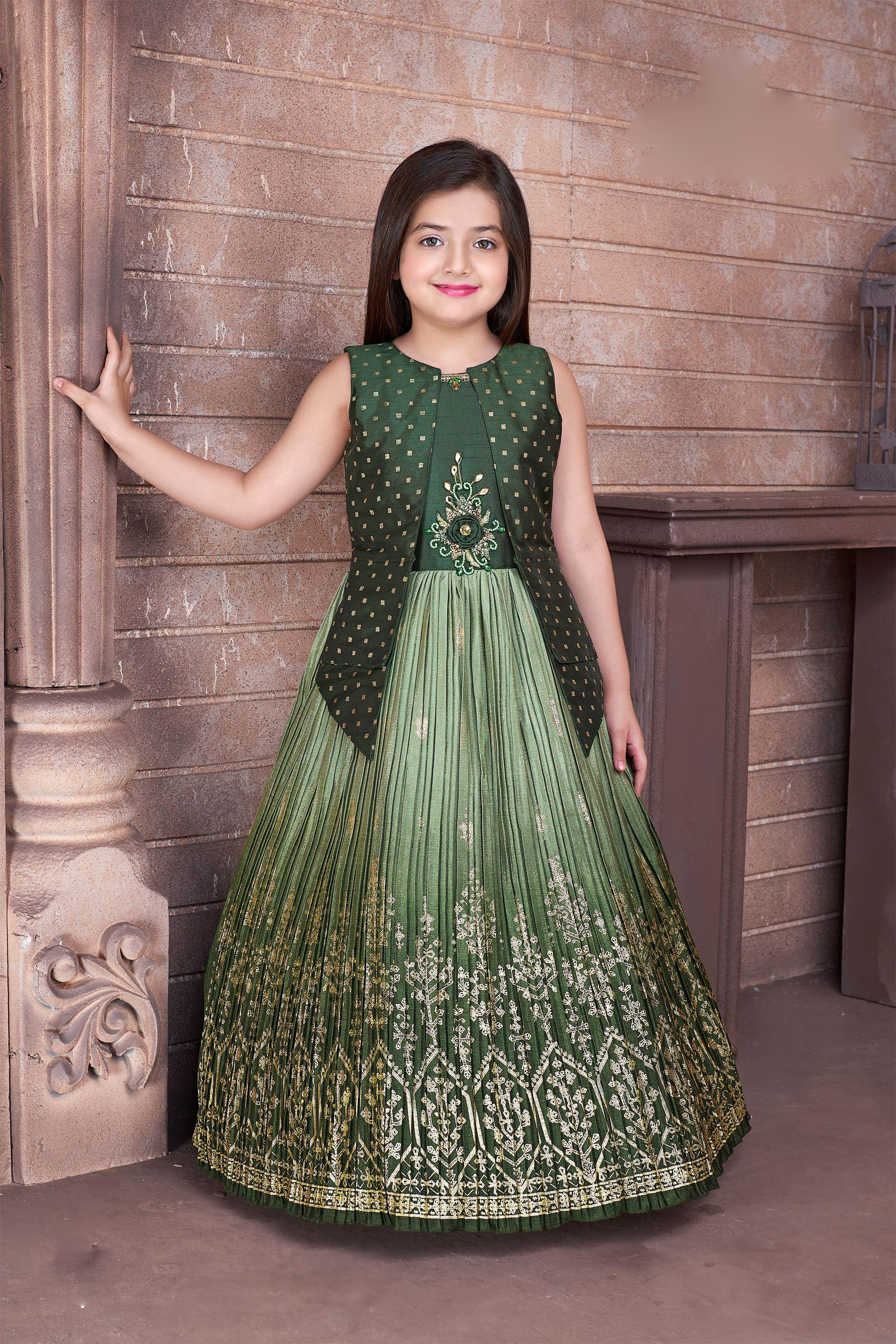 indian party wear outfits pins @nivetas | Gowns for girls, Kids gown,  Wedding dresses for kids