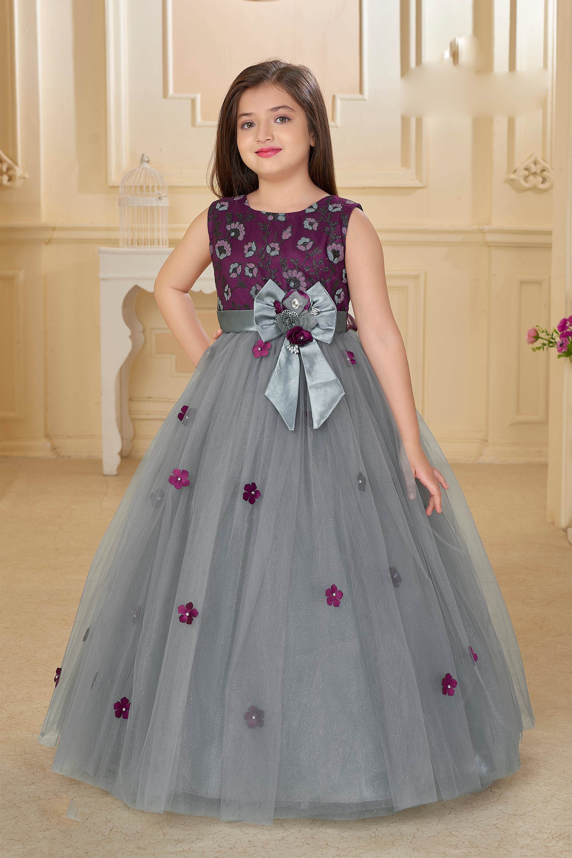 Buy NOYYAL Girls Net & Satin Gown Dress for Kids-Green-13-14 Years Online  at Best Prices in India - JioMart.