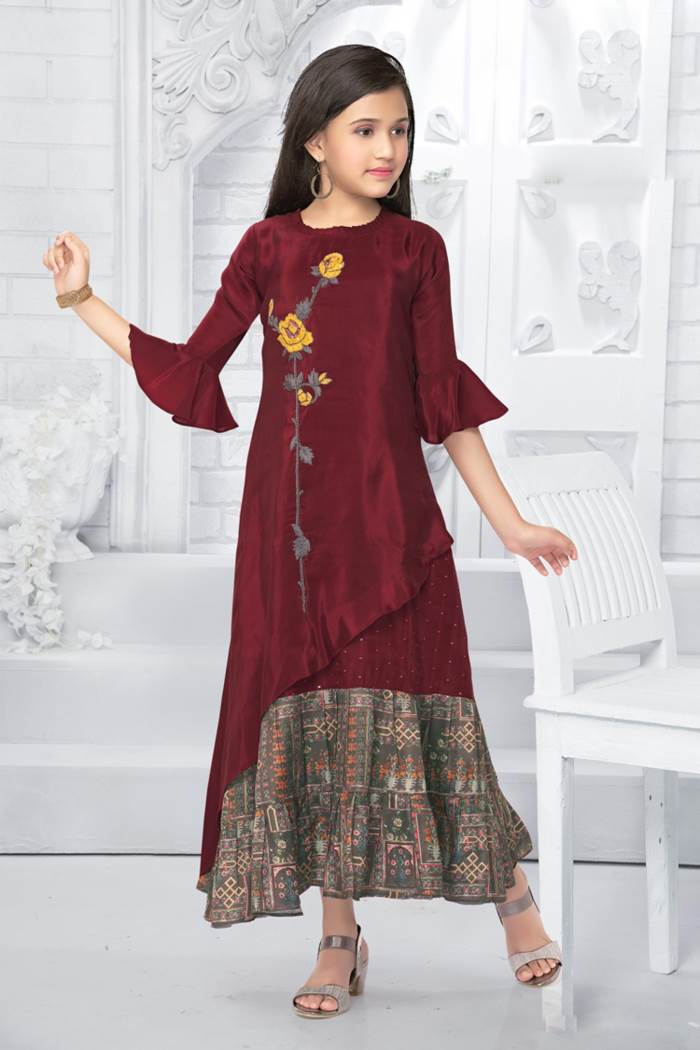 Girls Party Wear - Girls Party Wear - Kurti Set